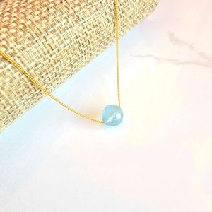 Labradorite Necklace Minimalist Crystal Gemstone Floating March Birthstone